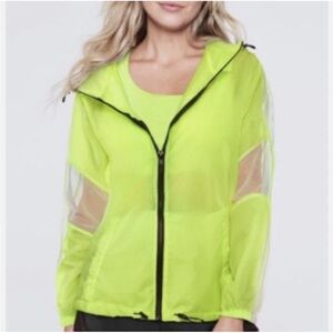 Victoria's Secret Pink windbreaker jacket with sheer sleeves Neon Yellow M